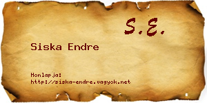 Siska Endre névjegykártya