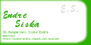 endre siska business card